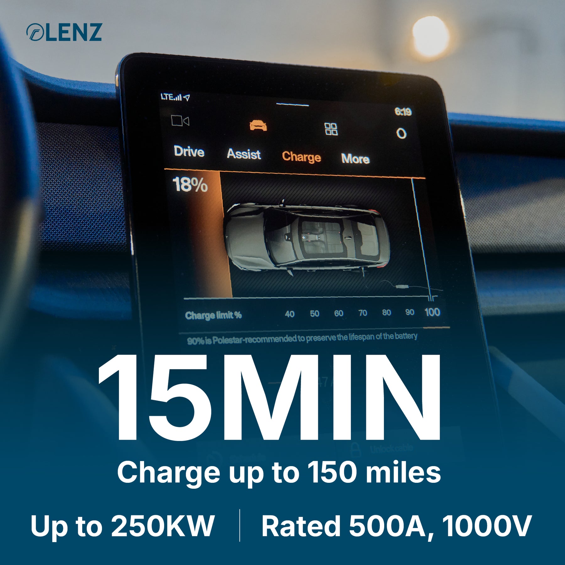 LENZ NACS Supercharger to CCS1 Adapter, Charge non-Tesla EV at Supercharger stations