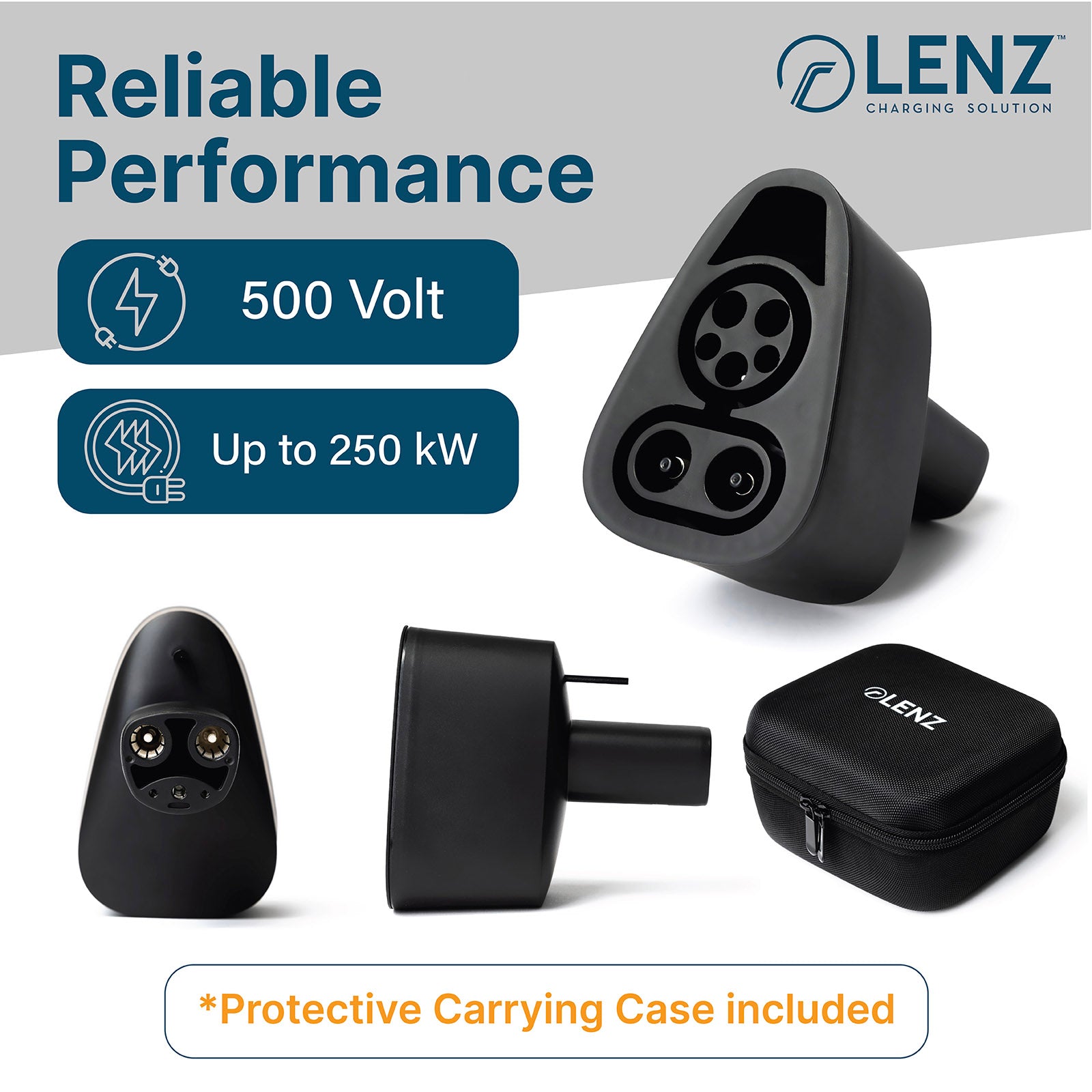 3 different views of CCS1 Adapter with black protective case