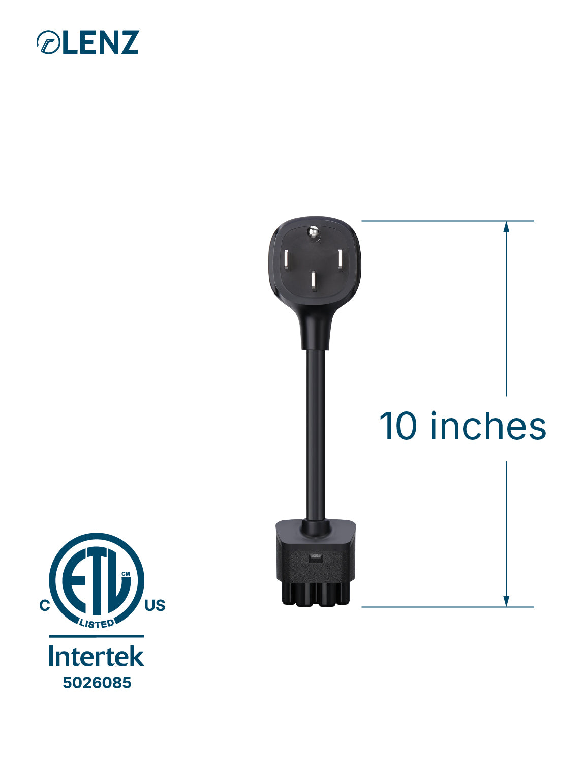 NEMA 14-50 Adapter Compatible with Tesla Gen 2 and Gen 3 Mobile Chargers Standard 10" Length