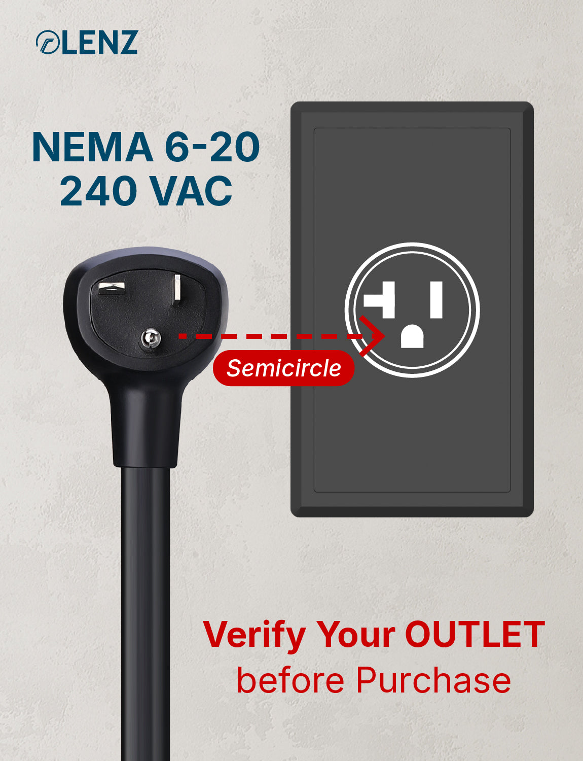 NEMA 6-20 Adapter Compatible with Tesla Gen 2 and Gen 3 Mobile Chargers Extended Length 16"