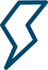 Lightning bolt icon indicating fast customer support