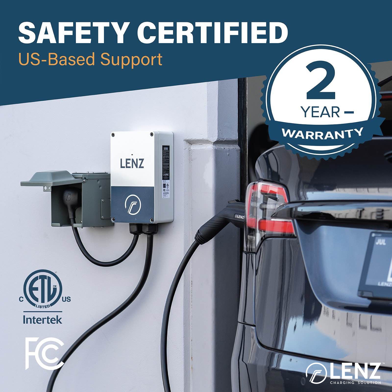 LENZ 50 Amp 125/250V NEMA 14-50 Power Outlet Box, Weatherproof Lockable Receptacle, ETL Safety Certified, for EVs RV Camper Trailer Home