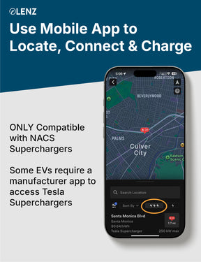 LENZ NACS to CCS Adapter, Charge non-Tesla EV at NACS Supercharger stations, UL 2252 Compliant (SGS Listed)