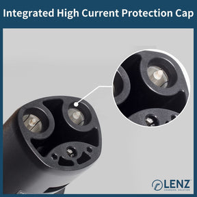 LENZ J1772 to Tesla Adapter is manufactured with silver plated copper alloy pins for high current protection