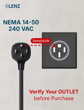 NEMA 14-50 Adapter Compatible with Tesla Gen 2 and Gen 3 Mobile Chargers Standard 10" Length