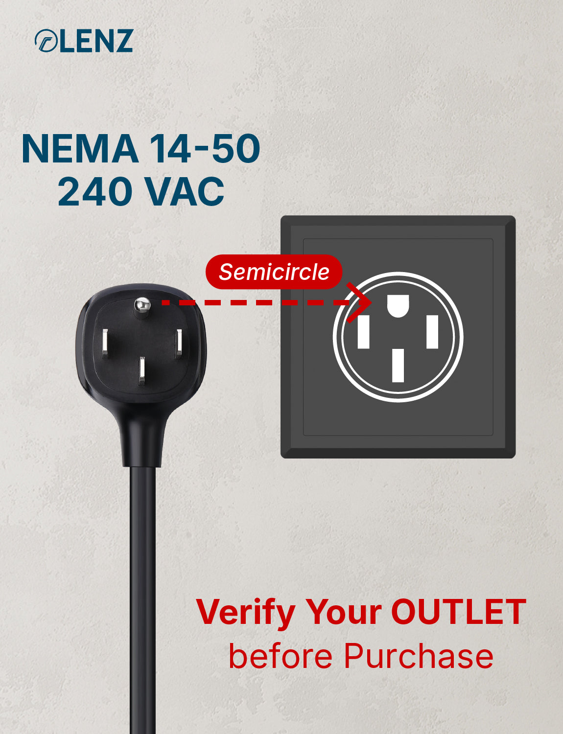 NEMA 14-50 Adapter Compatible with Tesla Gen 2 and Gen 3 Mobile Chargers Extended 16" Length