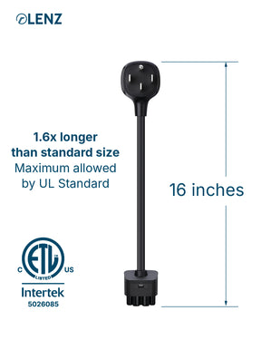 NEMA 14-50 Adapter Compatible with Tesla Gen 2 and Gen 3 Mobile Chargers Extended 16" Length