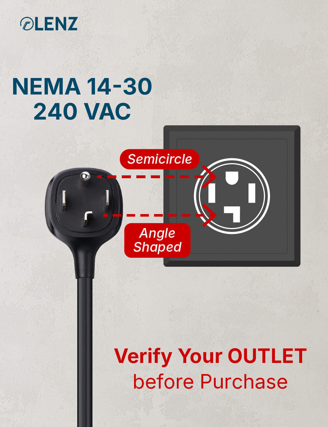 NEMA 14-30 Adapter Compatible with Tesla Gen 2 and Gen 3 Mobile Chargers Extended 16" Length