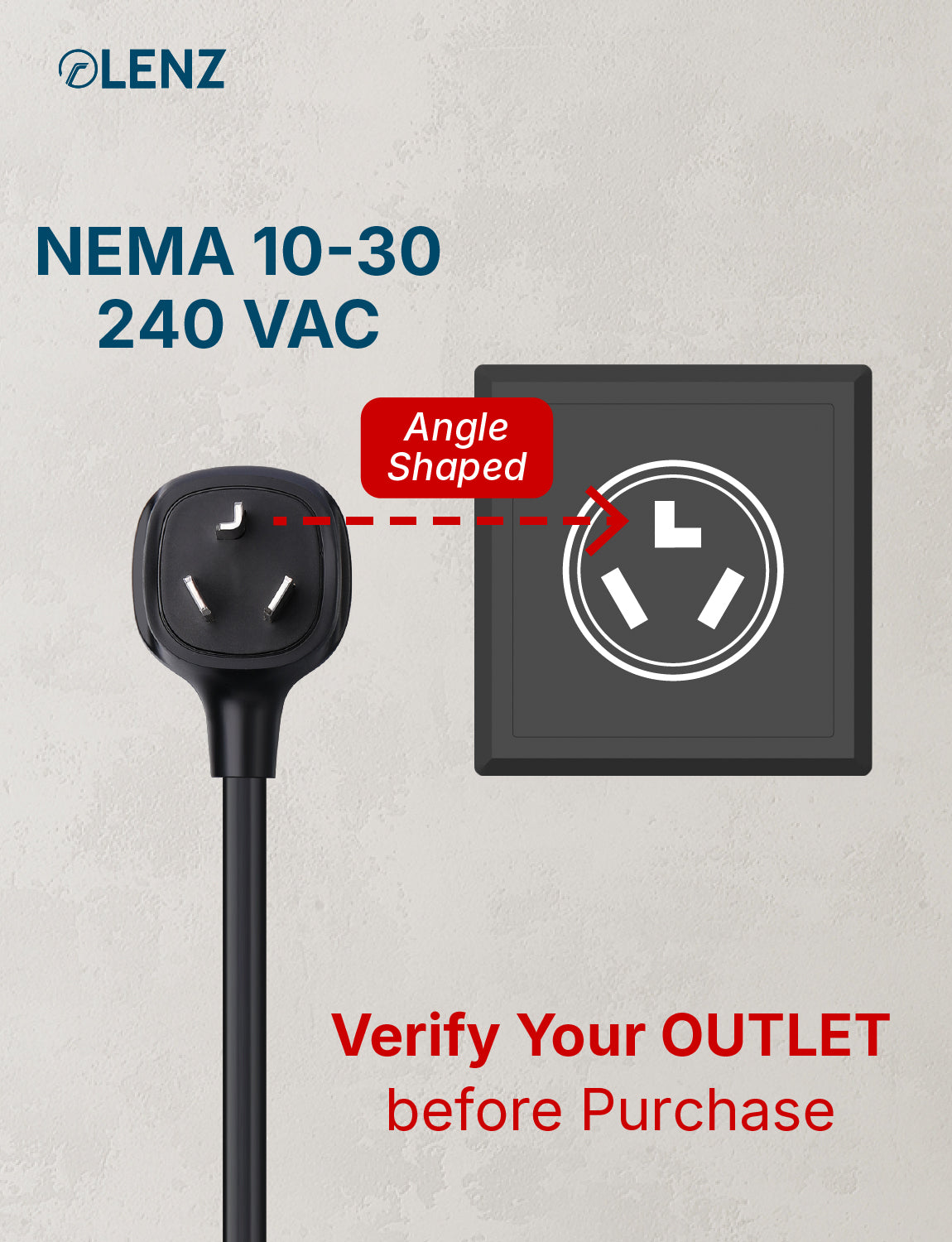 NEMA 10-30 Adapter Compatible with Tesla Gen 2 and Gen 3  Mobile Chargers Extended 16" Length