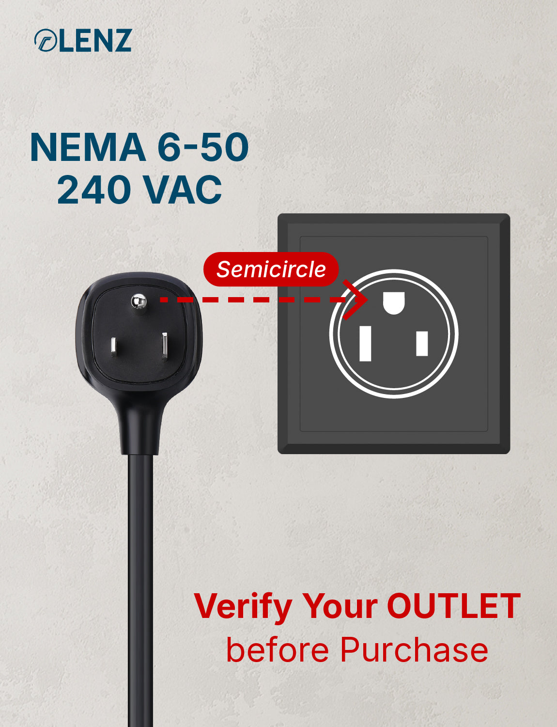 NEMA 6-50 Adapter Compatible with Tesla Gen 2 and Gen 3 Mobile Chargers Extended 16" Length