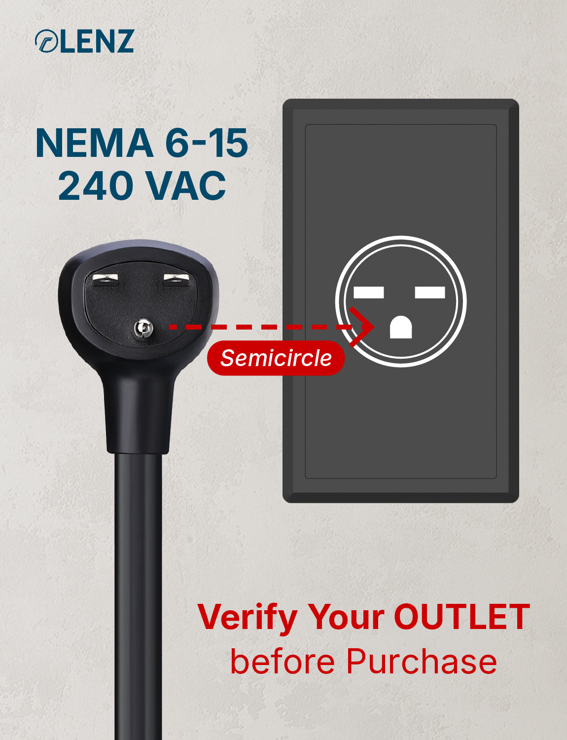 NEMA 6-15 Adapter Compatible with Tesla Gen 2 and Gen 3 Mobile Chargers Extended 14" Length