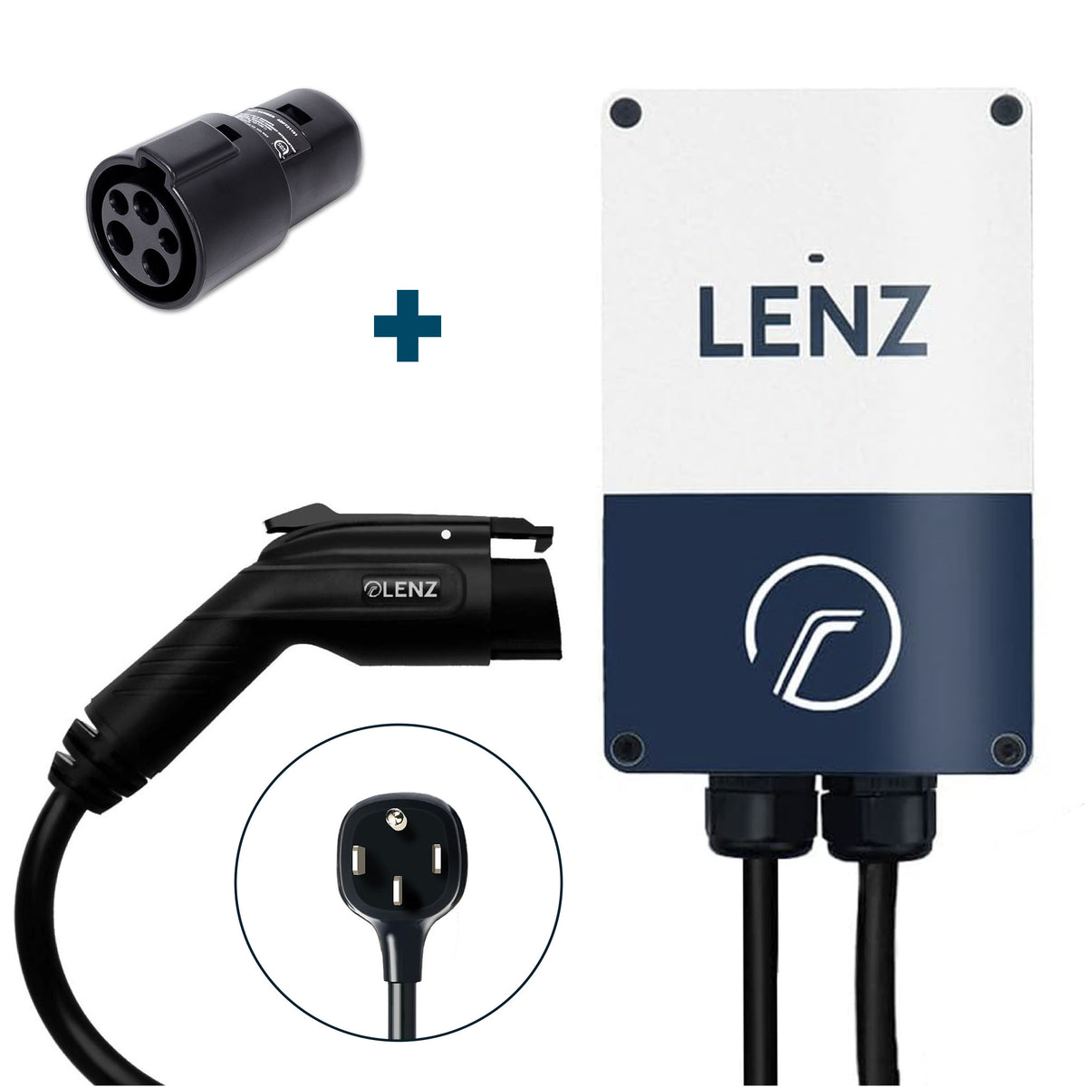 LENZ J1772 to Tesla Adapter and LENZ Level 2 Home Charger with NEMA 14-50 Plug