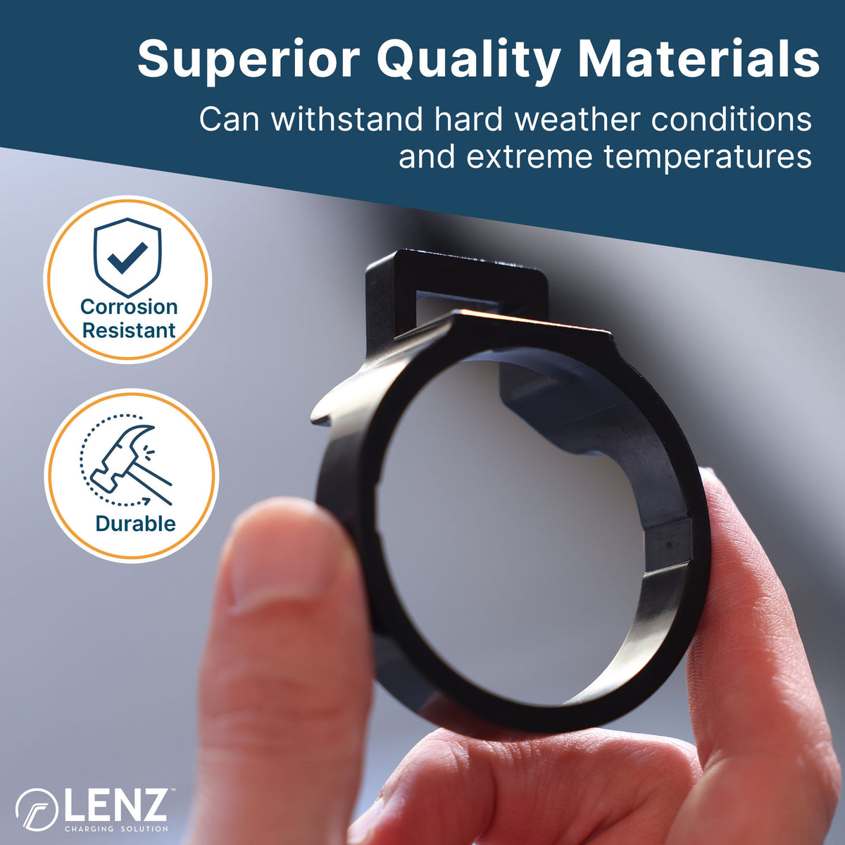 Lenz Lock J1772 Adapter Lock Bundle: J1772 Adapter and Charger Lock Rings to Sec