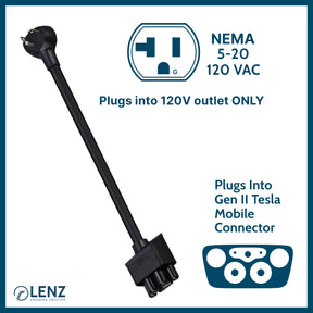 NEMA Adapter Compatible with Tesla Gen 2 Mobile Charger (05-20) Extended Version 14" Length